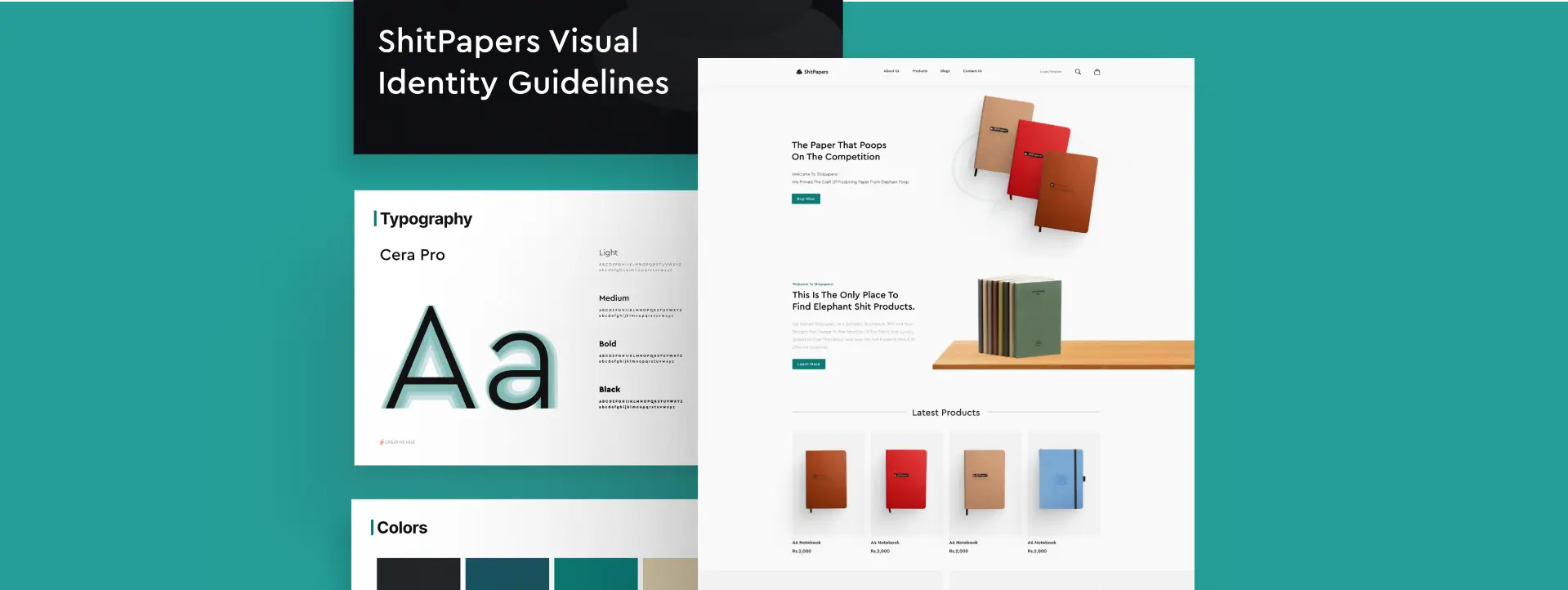 ShitPapers case study image showing the branding and UI